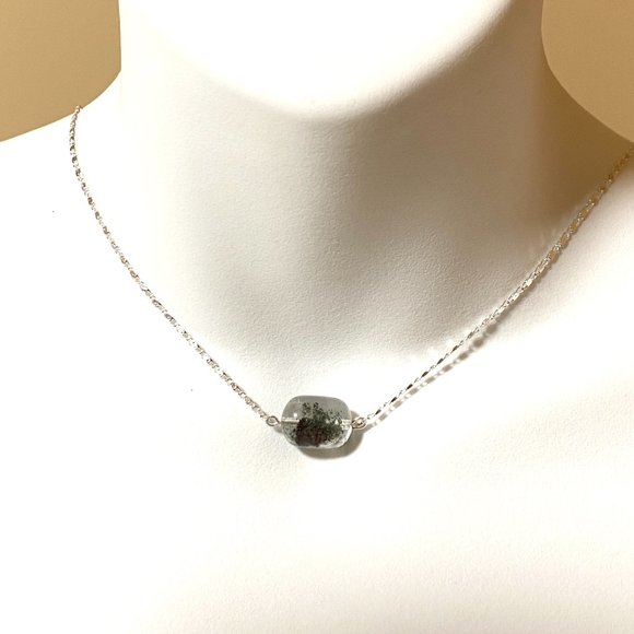 2/$20, Rustic Natural Phantom Quartz Necklace, Genuine Gemstone Bar Pendant - Picture 2 of 14